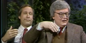 Chevy Chase Makes Fun of Siskel & Ebert on The Tonight Show Starring Johnny Carson in 1986