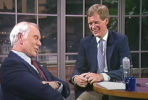 Johnny Carson Visits the Late Night with David Letterman Show in 1985